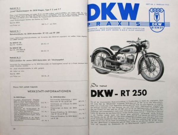 "DKW Praxis" DKW-Magazine 1952 complet Year in original folder (6824)